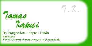 tamas kapui business card