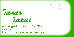 tamas kapui business card